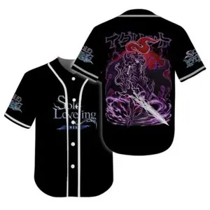 Unisex Solo Leveling Baseballs Jersey, Sung Jin Woo Baseball Jersey, Sung Jin Woo Jersey, Kaiju Shirt, Anime Lover