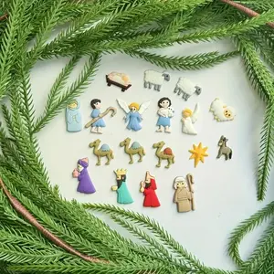 18pcs Christmas Nativity Scene Set, Miniature PVC Figurines for DIY Crafts, Halloween, Christmas Ornaments, Home Decor