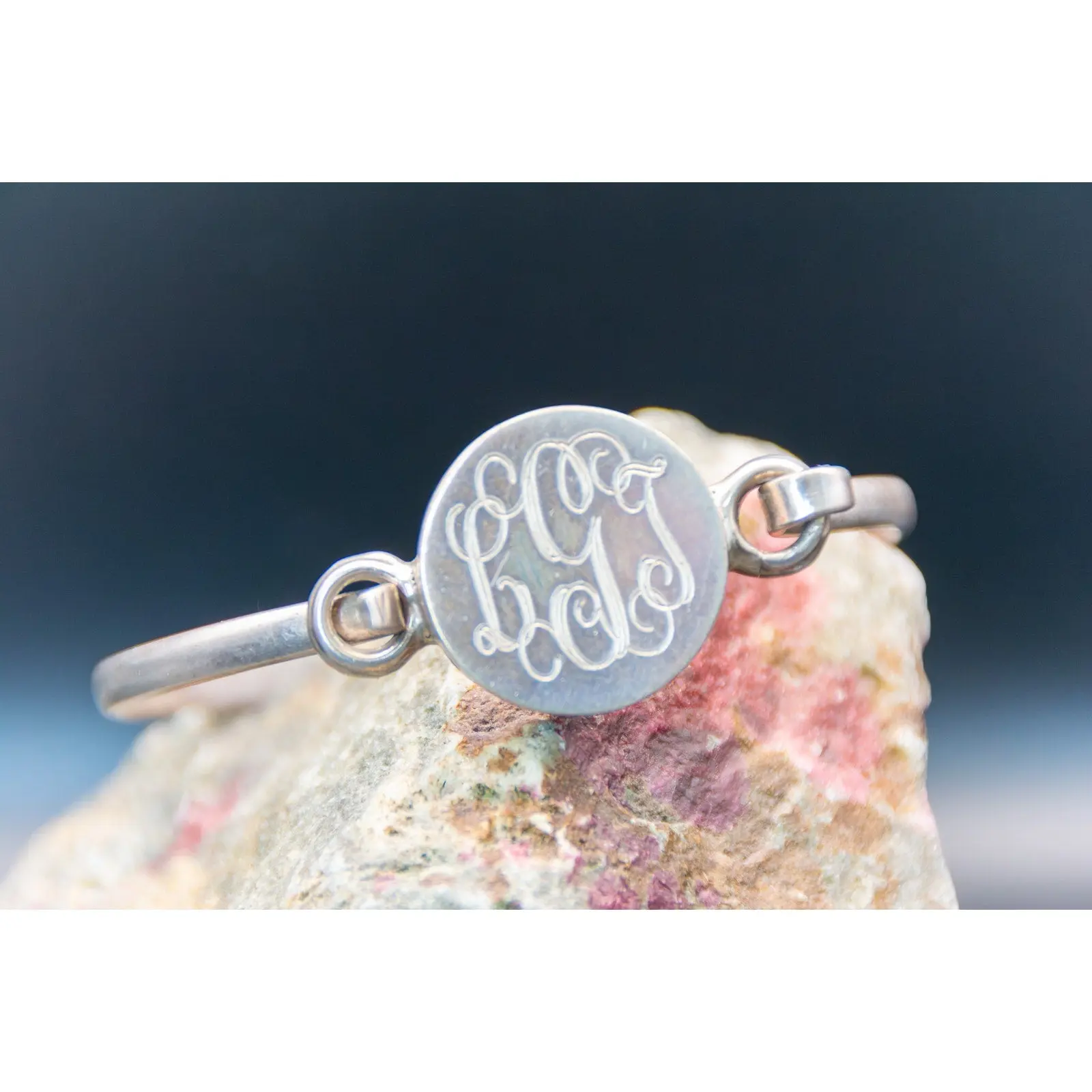 Taxco Mexican Sterling Silver Bracelet - Monogrammed LGJ Size 6