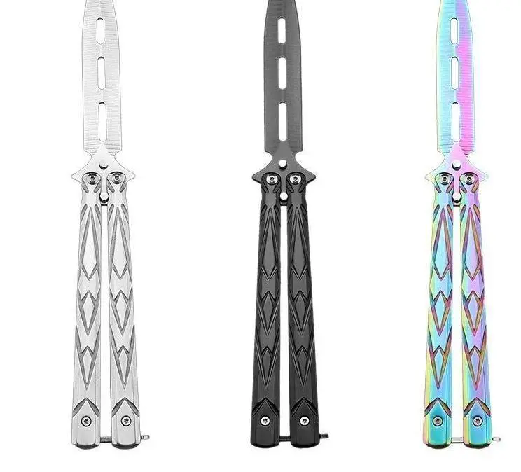 Non-Blade Trainer | All-Stainless Steel Stylish Color Design | Skill Enhancement Tool | Cool Handheld Toy