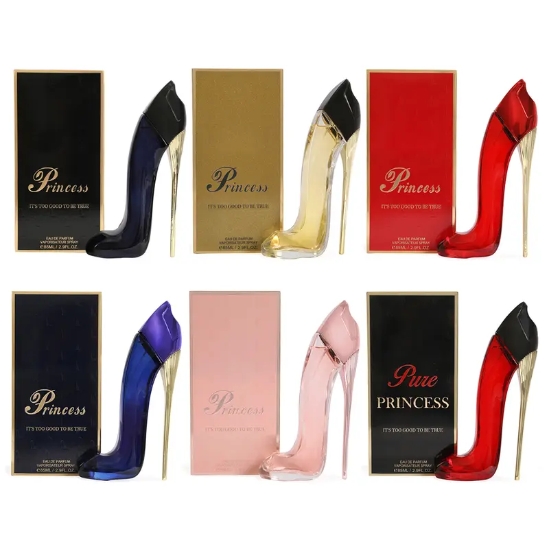 Bundle of 6 Princess Fragrances - Princess Blue, Princess Red & Black, Princess Red, Princess Black, Princess Gold and Princess Pink Spray Perfume Eau de Parfum for Women 85ml/2.9fl.oz. - Women's Fragrance