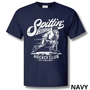 Spittin Chiclets Hockey Club Skeleton T-Shirt - Bold Graphic Tee for Hockey Enthusiasts, Perfect for Casual Wear, Unique Design, Comfortable Fit