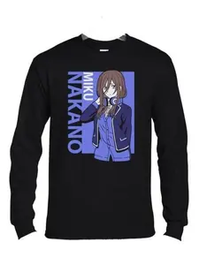 Go-Toubun no Hanayome Miku Nakano Long Sleeve T-Shirt for Men – Black Anime Graphic Tee