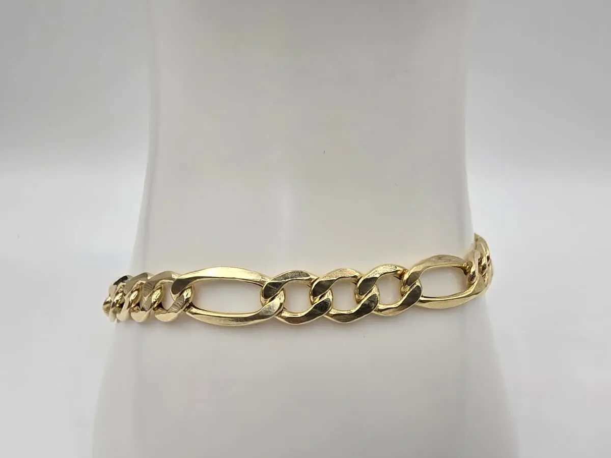10k Gold Simple Bangle, 8-7 mm Manilla Figaruchi (Fashion Costume Jewelry Accessory)