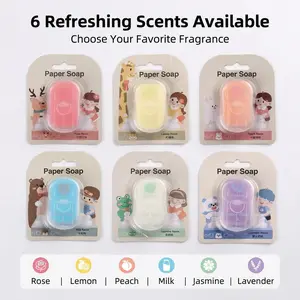 Disposable Portable Soap Paper, Mini, 50 Sheets Pack, Pocket-Sized, Ideal for Travel Camping Students, Convenient and Practical