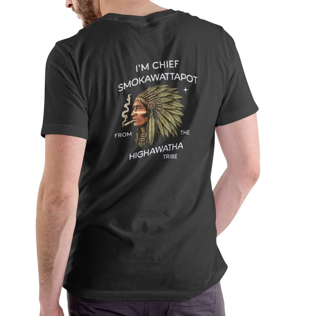 Unisex Cotton "I'm Chief Smokawattapot From The Highawata Tribe" Funny T-Shirt, Breathable Menswear Nike Linerless Shorts