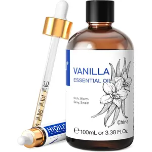 Natural Vanilla Essential Oil - Strong Fragrance for DIY Perfume, Candles, Soaps & Relaxing Diffuser Blends (100ML)