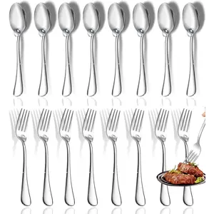 12 Pcs Spoons and Forks Set, Top Food Grade Stainless Steel Silverware Cutlery Set, Mirror Finish & Dishwasher Safe