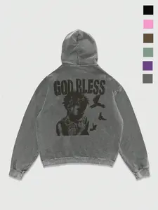 Vintage Hoodie, Comfortable Cotton Blend Pullover, Unique Print Design, Unisex Casual Fashion Streetwear, Suitable for Outdoor & Indoor Use, Soft