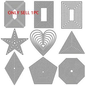 Basic Shape Frame Series Metal Cutting Die Set for DIY Card Making, Scrapbooking and Photo Album Decoration, Essential Crafting Tool