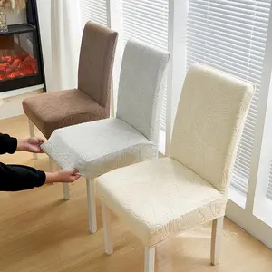 Waterproof Elastic Jacquard Chair Covers, Dining Chair Cover, Stretch Chair Slipcovers, 1/2/4/6/8 Sets, Detachable and Washable, Suitable for Restaurant, Party, Home Decor, Kitchen, Hotel Use