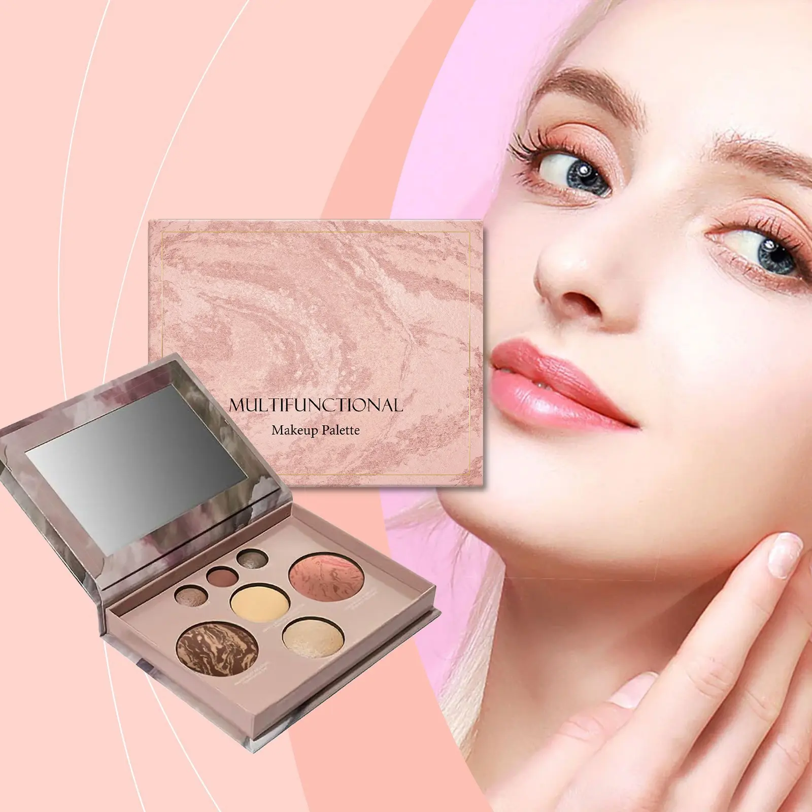 1 Pack Multi-Functional Makeup Palette (7 Colors) - Contour, Blush, Highlighter & Bronzer in One, Portable, Compact for Daily Makeup, Great Festival/Christmas Gift, Suitable for Makeup Artists, Stage Makeup & Daily Users