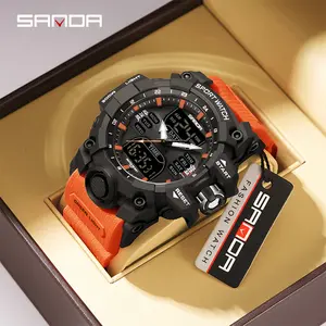 Luxury Style Men's Electronic Watch Outdoor Sports LED Analog Digital Chronograph Military Dual Display Waterproof