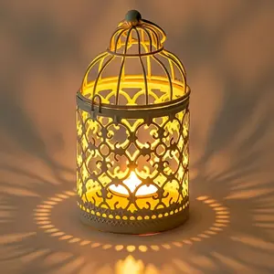 1 Count ,Vintage Iron Birdcage Candle Holder, Hollow-Out Tealight Lantern for Tabletop Decor, Romantic Centerpiece for Home Wedding Party Gothic Decor