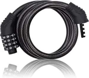 4 Digit 3 Feet Long Bike Lock Cable Combination, Resettable Anti Theft Bicycle Lock for Electric Scooter
