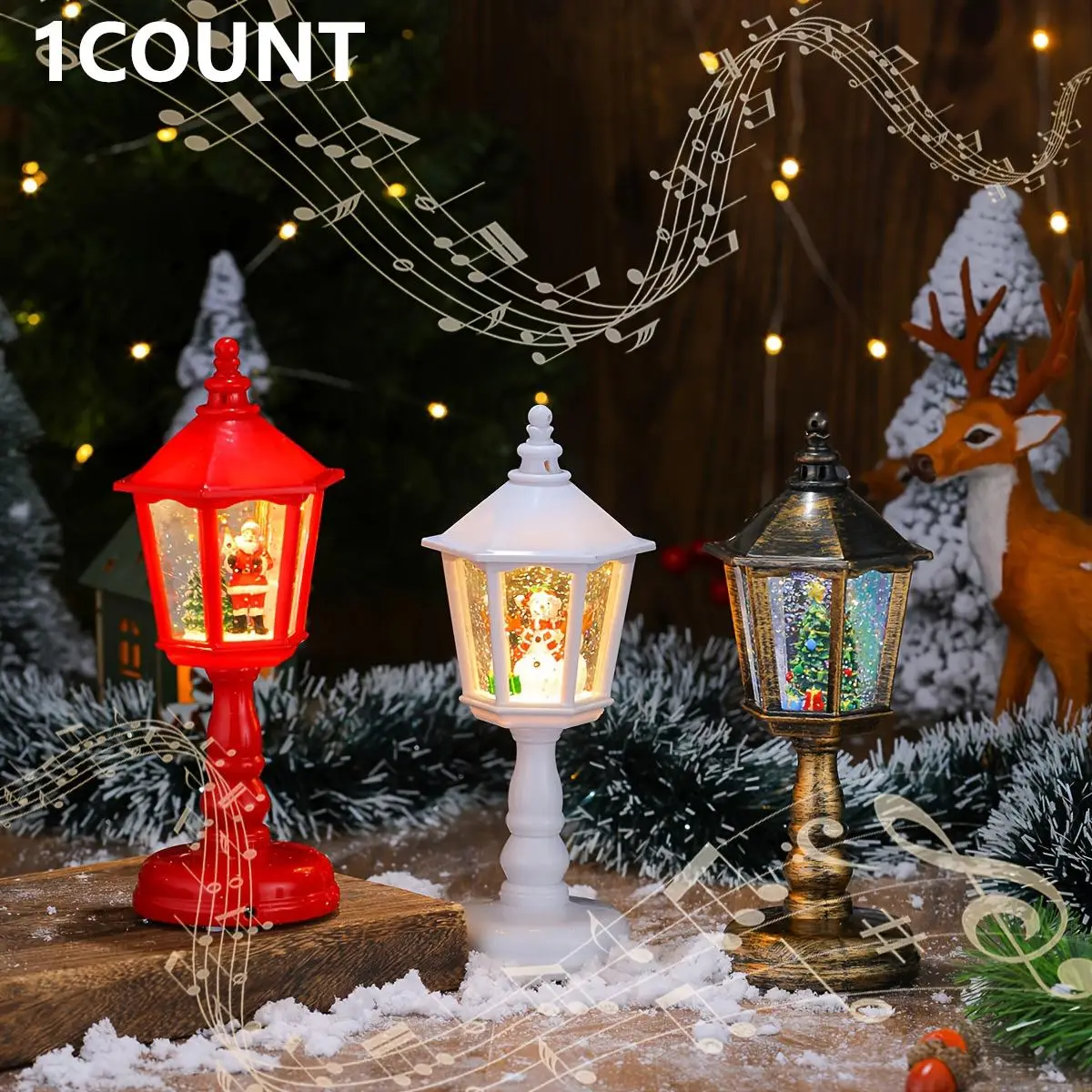Christmas Themed Light, 1 Count Snowman & Tree & Santa Claus & Windmill Design Lamp, Decorative Light for Home Party Festival, Festive & Party Supplie