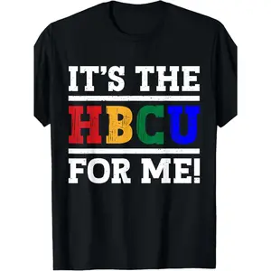 Men's HBCU Pride Graphic T-Shirt - 1pc Menswear, 100% Cotton Round Neck Short Sleeve, Digital Heat Transfer Print, High Stretch Knit Fabric, Regular Fit Casual Streetwear All-Season Top - Black