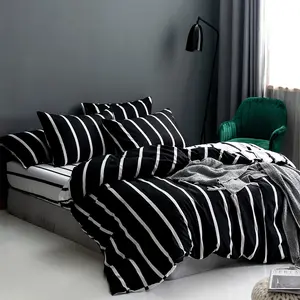 Geometric Striped Pattern Modern Bedding Set, 3 Counts/set Including 1 Count Bedspread & 2 Counts Pillowcase without Filler, Soft Comfortable Bedding Set for Home Bedroom