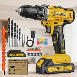 Power Drill Cordless, Cordless Impact Drill Set Lightweight Design, 2-Variable Speed, LED Light, Equipped W/ Batteries & Charger, Suitable For Work & Daily Home Repair