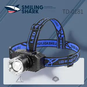 【TD-0181】Smilingshark multifunctional headlamp with adjustable zoom, five lighting modes, 60° freely adjustable, ergonomic headband design, meets daily use needs.