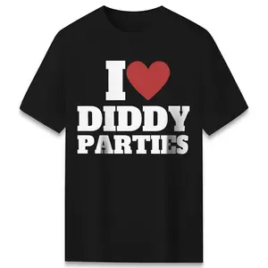 I Love Diddy Parties Graphic Tee, Bold Typography Design, Fun Party Vibe Casual Top