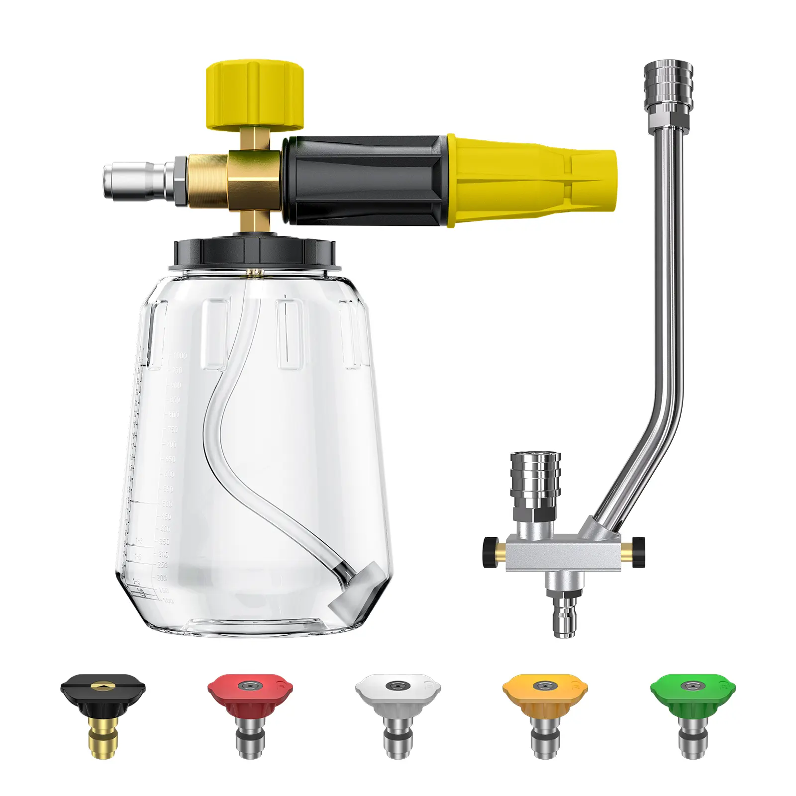 POHIR Car Foam Sprayer, 1/4-Inch Quick Connect Car Wash Accessory, Dual-Connector Tool, Stainless Steel Filter, High-Foam Cleaner, Car Wash Accessories Car Wash Equipment