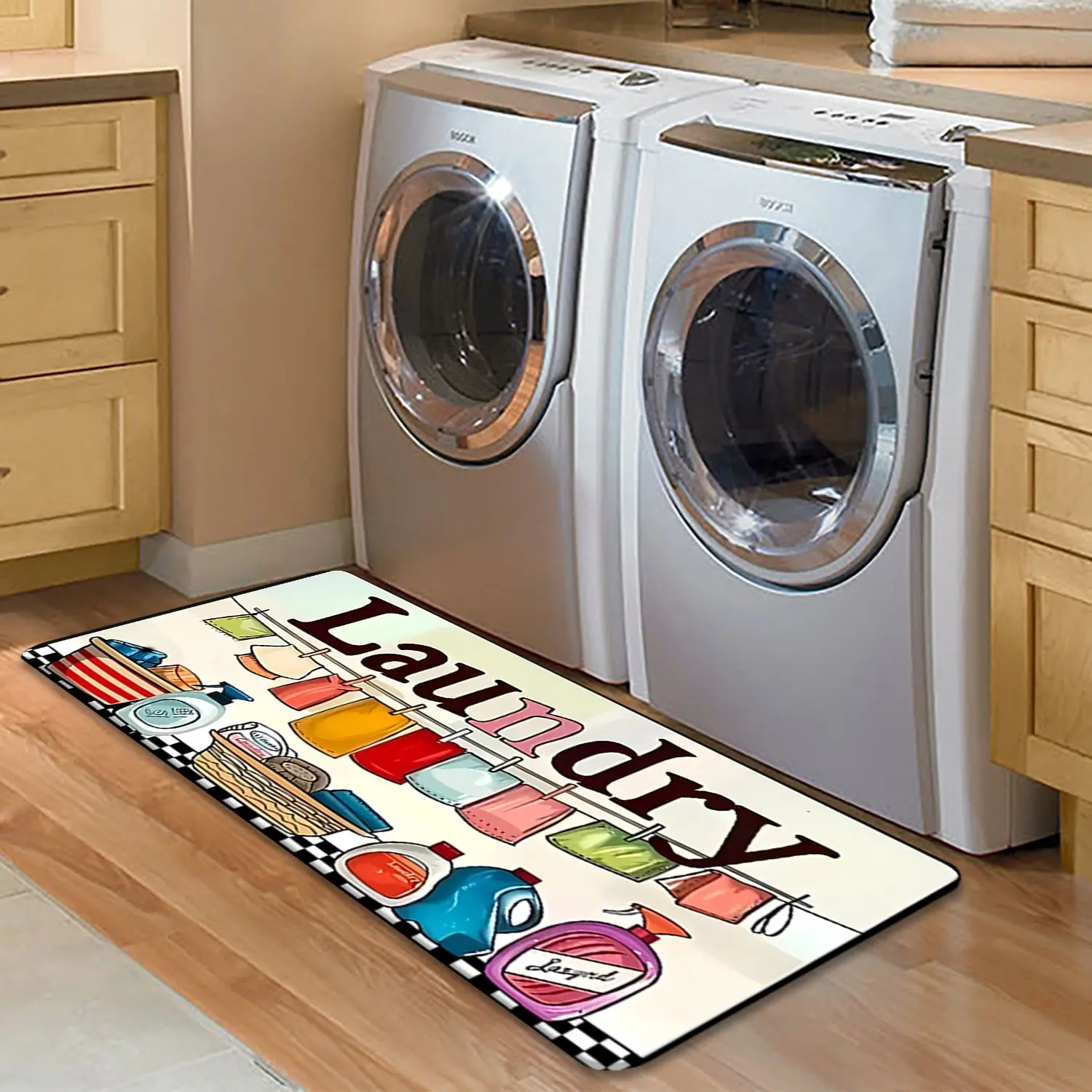 1 piece of colorful octopus-patterned laundry mat, slip-resistant and machine-washable, suitable for entryways, hallways, corridors, bathrooms, kitchens, laundry rooms, and indoor doorways; home decor and bathroom accessories, Household Items