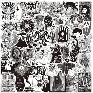 50pcs Gothic Stickers,Satanic Stickers,Laptop ,Punk Horror Vinyl Waterproof Stickers for Water Bottles,Skateboard,Luggage ,Guitar, for Adults Teens