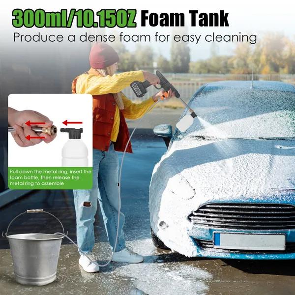 Cordless Pressure Washer Portable Electric Power Washer High Pressure Water Sprayer 400PSI Car Washer Cleaner With Nozzle Foam Bottle Filter 1200mAh 21V Battery And Charger Cordless Pressure Washer Portable Electric Power Washer High Pressure Water Sprayer 400PSI Car Washer Cleaner With Nozzle Foam Bottle Filter 1200mAh 21V Battery And Charger