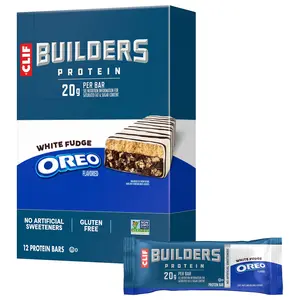 CLIF BUILDERS Protein Bars - White Fudge OREO-Flavored - Gluten Free (12 Pack) CLIF BUILDERS Protein Bars - White Fudge OREO-Flavored - Gluten Free (12 Pack)