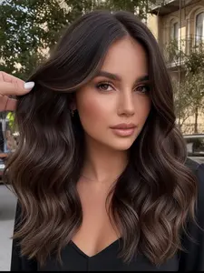 4-Piece Layered Wavy Curls with Natural Seamless Invisible Extensions, Synthetic Wavy Hair, Medium Length 20 Inches, Stylish Hair Accessory