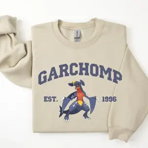 Garchomp T-Shirt, Sweatshirt, Hoodie, Pkm Characters Shirt, Anime Shirt, Unisex Sweater Pullover Tee, Gift for Anime Lovers