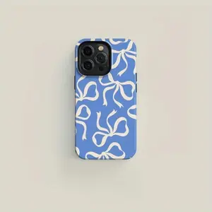 Blue & Cream Bows Tough Phone Case |  Phone Case Suitable for IPhone17 16 15 14 13 12 11 Pro Max Case