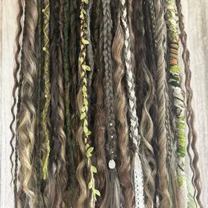 Fairy moss boho mushroom brown loc extensions
