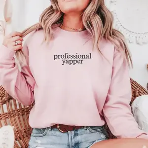 "Professional Yapper Sweatshirt or Tee ?C Funny Embroidered Unisex Gift ?C Viral Outfit for Talkative People"