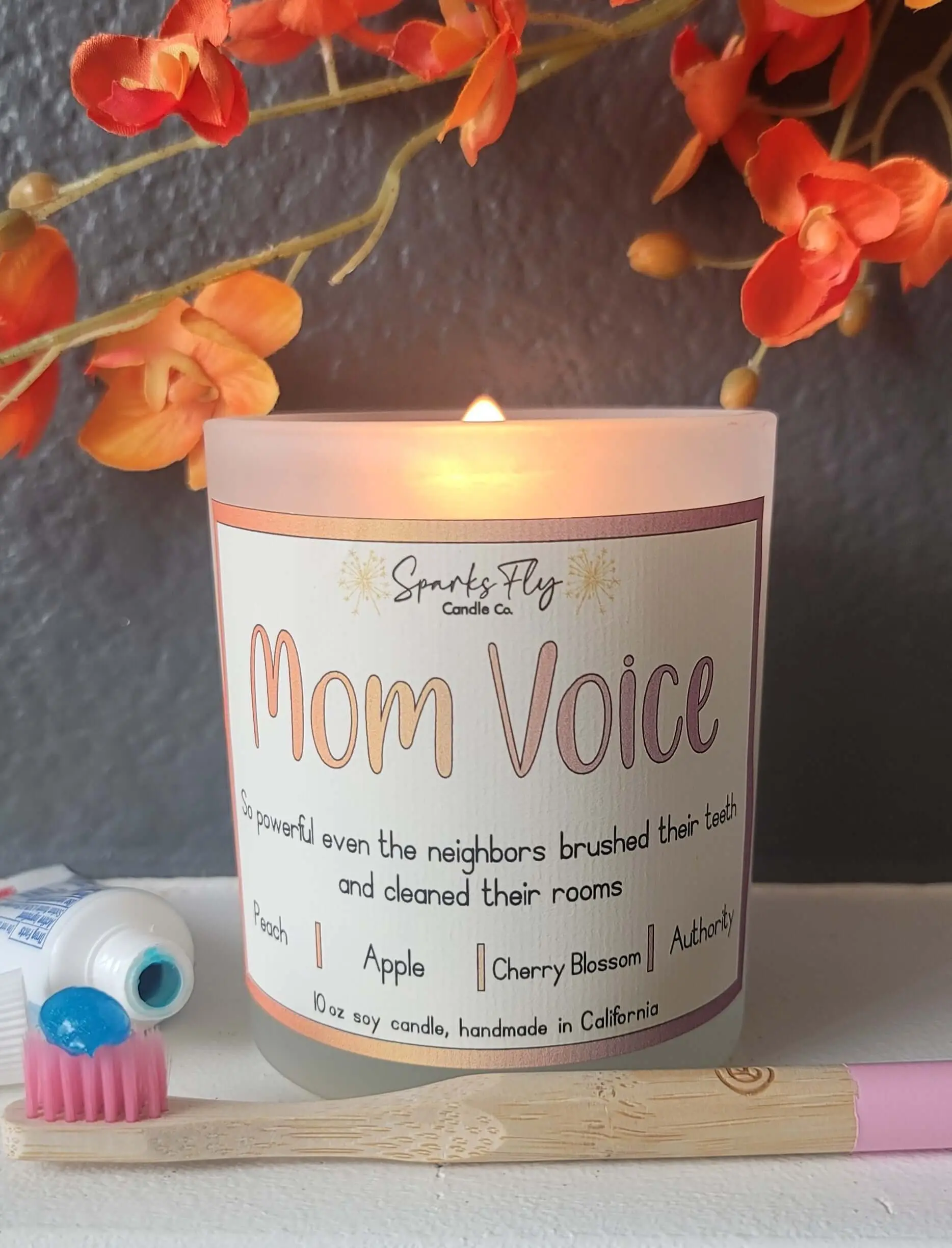 Mom Voice: So powerful even the neighbors brushed their teeth and cleaned their rooms!     Soy Candle