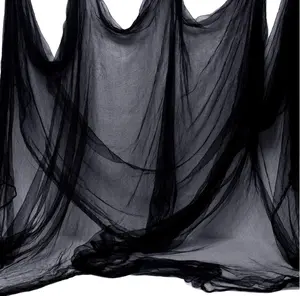 Whaline Halloween Black Creepy Cloth – Extra Large 276 x 87 Inch Spooky Decoration for Haunted House, Party Supplies & Indoor/Outdoor Halloween Decor