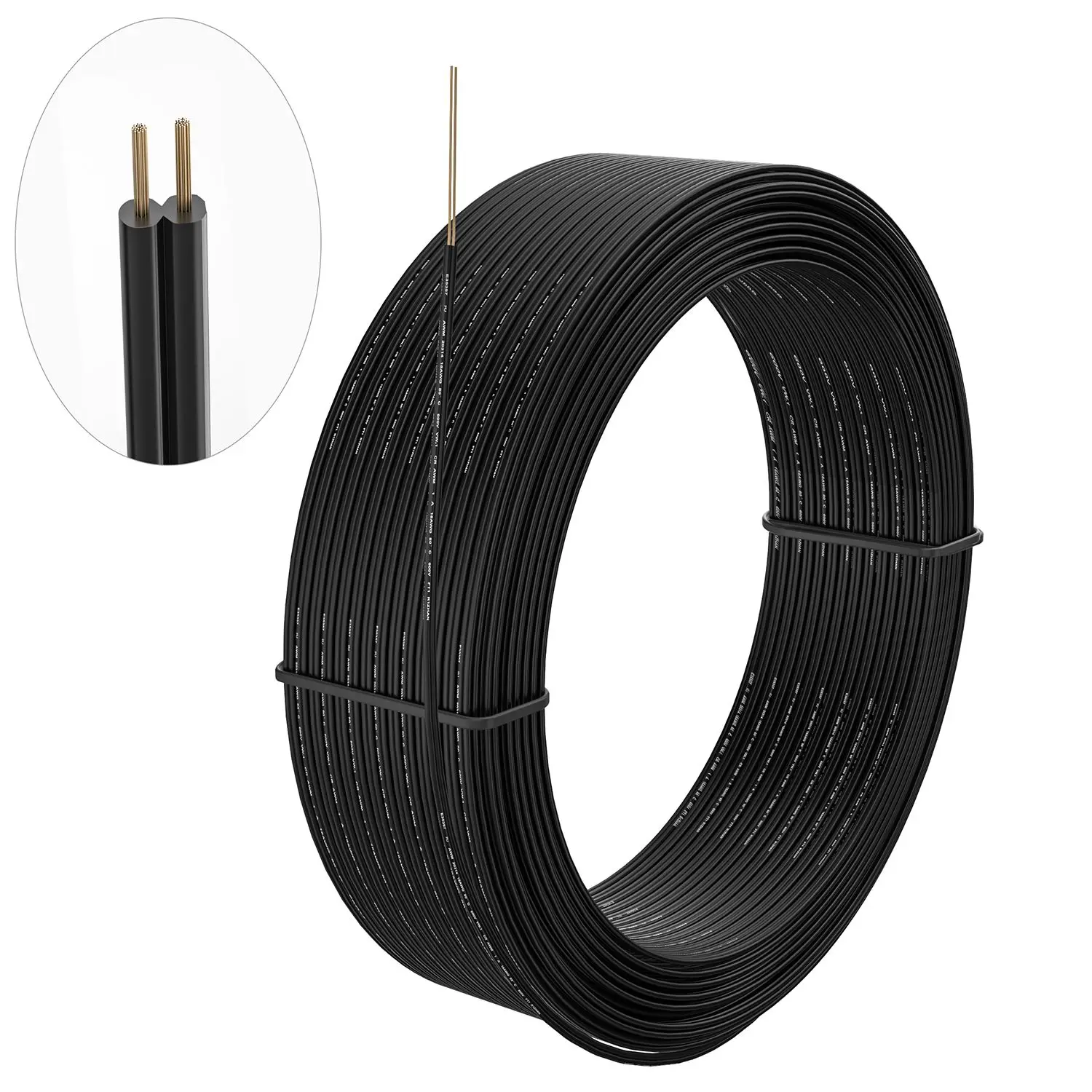 TUOFENG 18 awg Electrical Wires 2-Conductor Low Voltage Landscape Wire 100 Feet Outdoor Lighting Cable 18/2 Gauge Landscape Lighting Wire