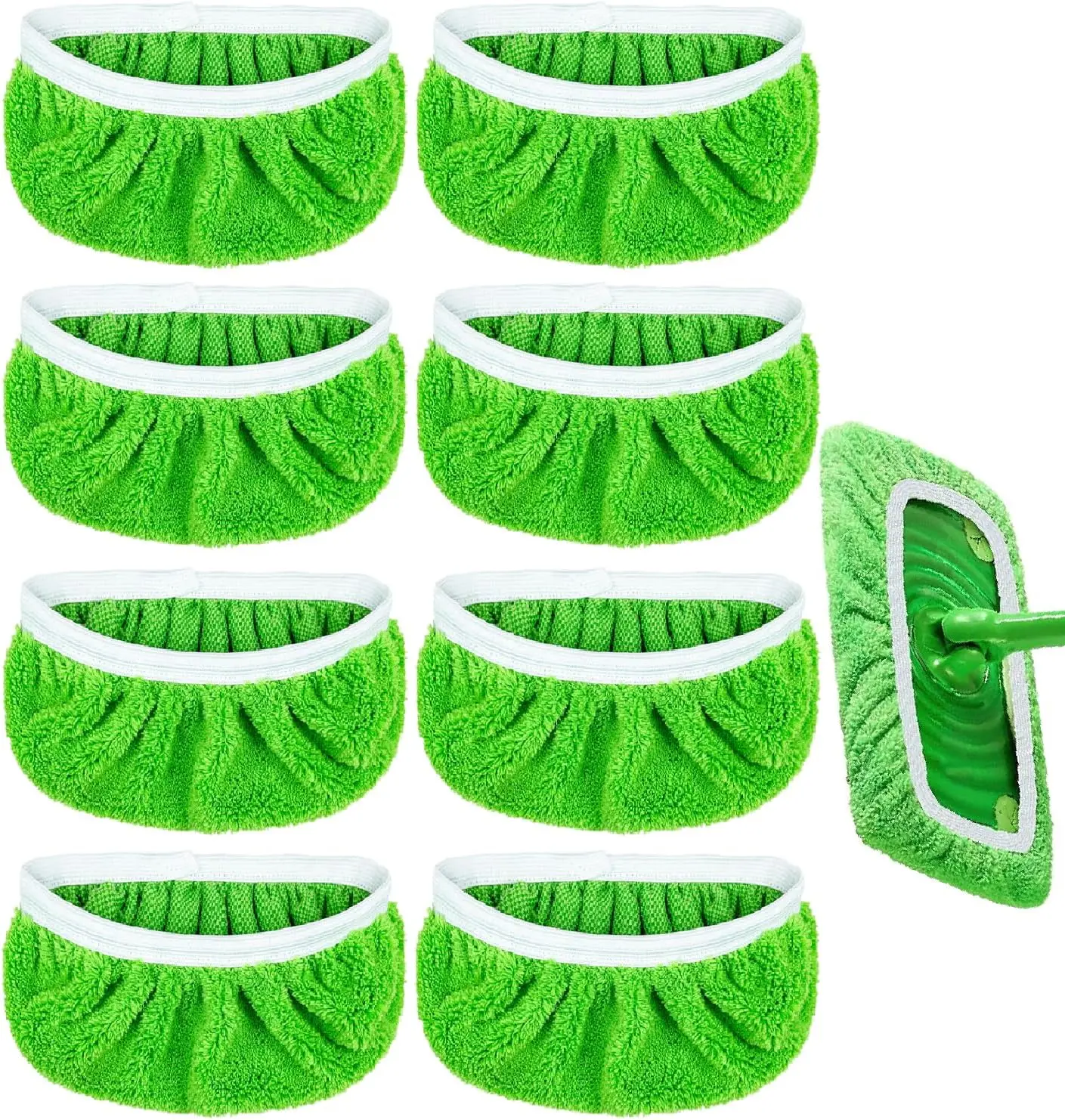 8Pcs Microfiber Mop Pads Compatible with Swiffer Sweeper Mop Wet and Dry Flat mop Cover Replacement Reusable Sweeping Mopping pad Refills for Hardwood