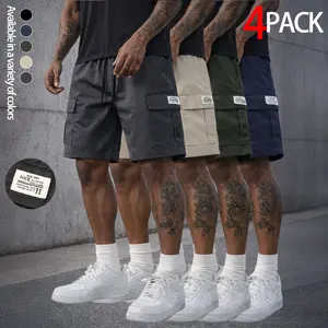Mens Cargo Shorts Techwear Gorpcore Urban Utility Multi Flap Pockets Loose Fit Wide Leg Drawstring Summer Casual Streetwear High Street Vibe Cityboy Tactical Outdoor Hiking Athletic Workout Daily Wear Half Pants Multi Pack Bundle Fashion Basics Essentials