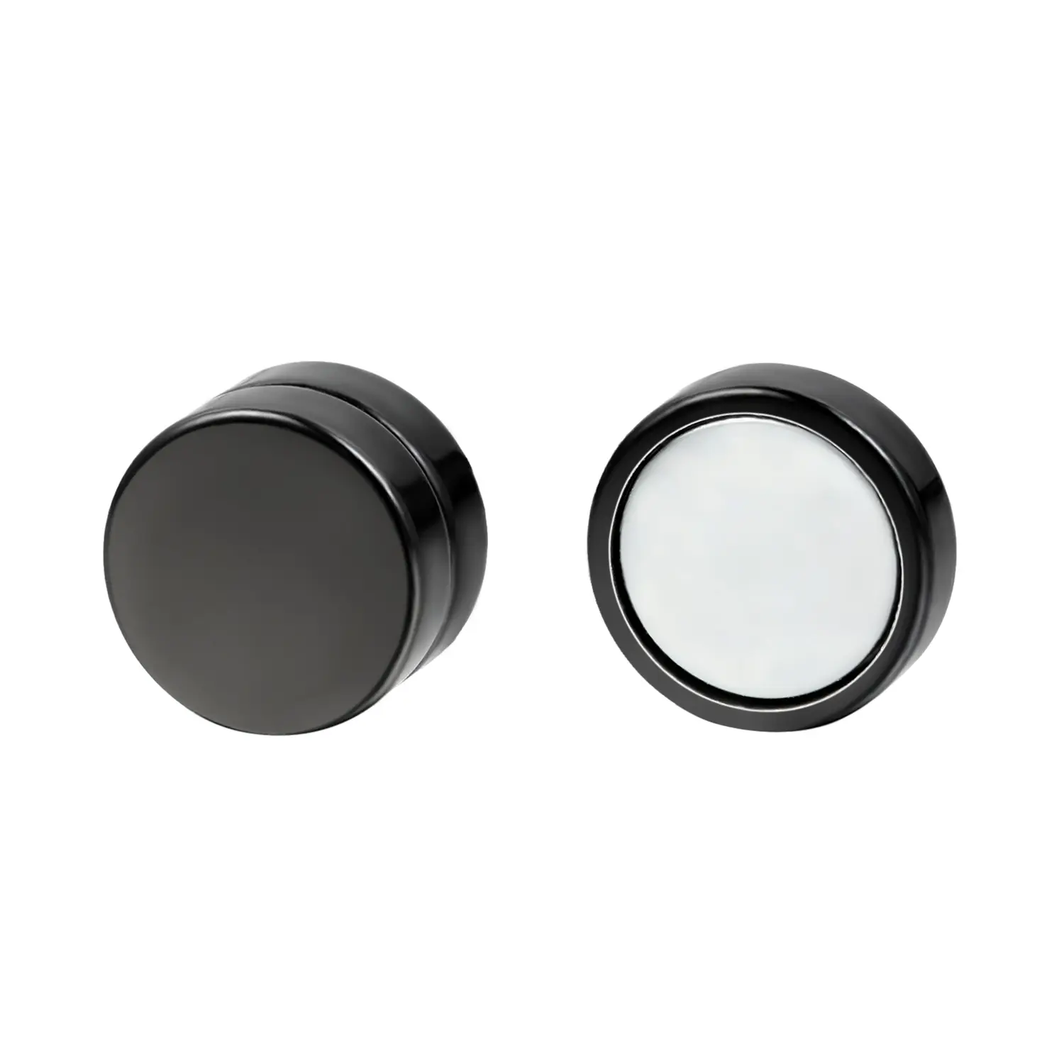 OIDEA Round Magnetic Stud Earrings, Non-Piercing Stainless Steel Fake Gauge Set for Men and Women