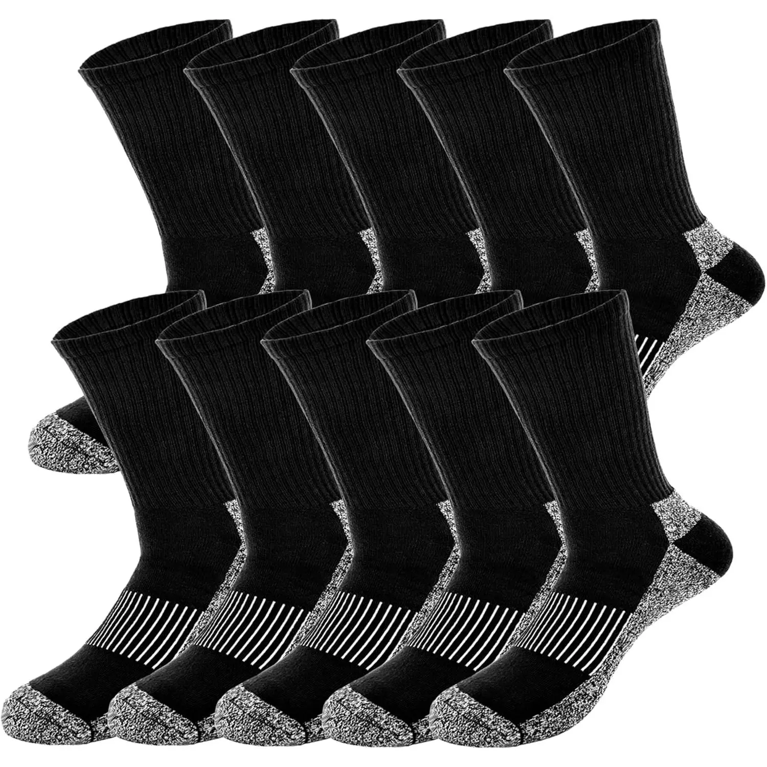 5 Pairs Military Socks Men Army Green Sock Crew Hiking Socks for Soldiers Policemen Firefighter Hunting Working Sports