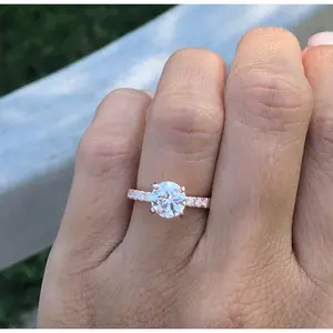 2 Ct Round Cut Rose Gold Solitaire Ring