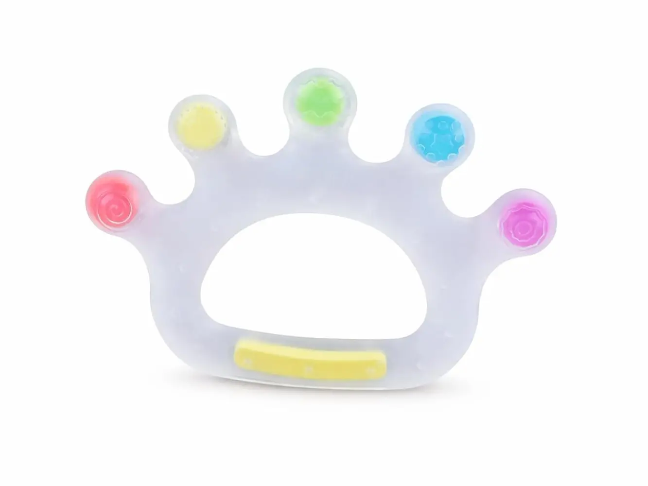 Crown Cooling Teether for Babies, Hand-Shaped Food Grade Silicone Toy with Textured Soft Bristles for Gum Massage and Soothing Relief, BPA-Free