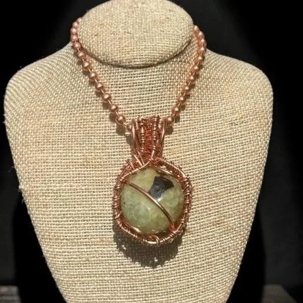 Juma CopperKing Gemstone Prehnite 24” Copper Necklace
