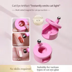 1pc New Rotating Cat Eye Nail Art Tool, Automatic Adhesive Cat Eye Nail Pen, Manicure, Strong Magnetic Design, Ideal for Nail Salons and Beginners