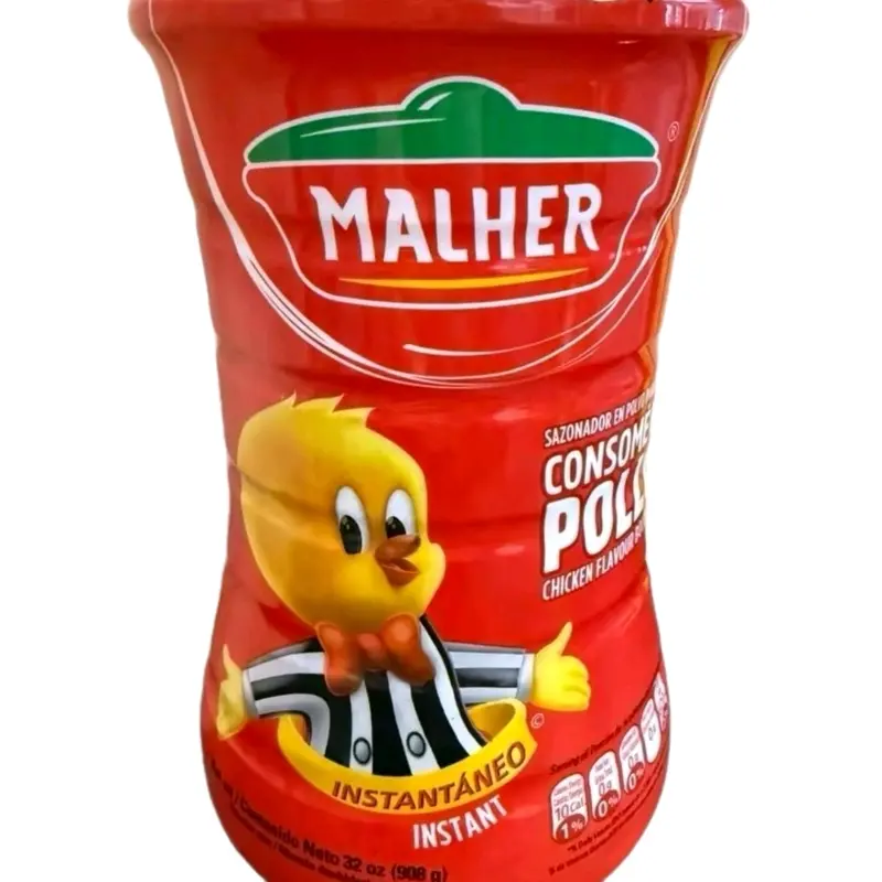 MALHER Chicken Bouillon - Instant Chicken Seasoning - Plastic Bottle - Versatile for Soups, Stews & Sauces - Made with Chicken Stock - Taffy