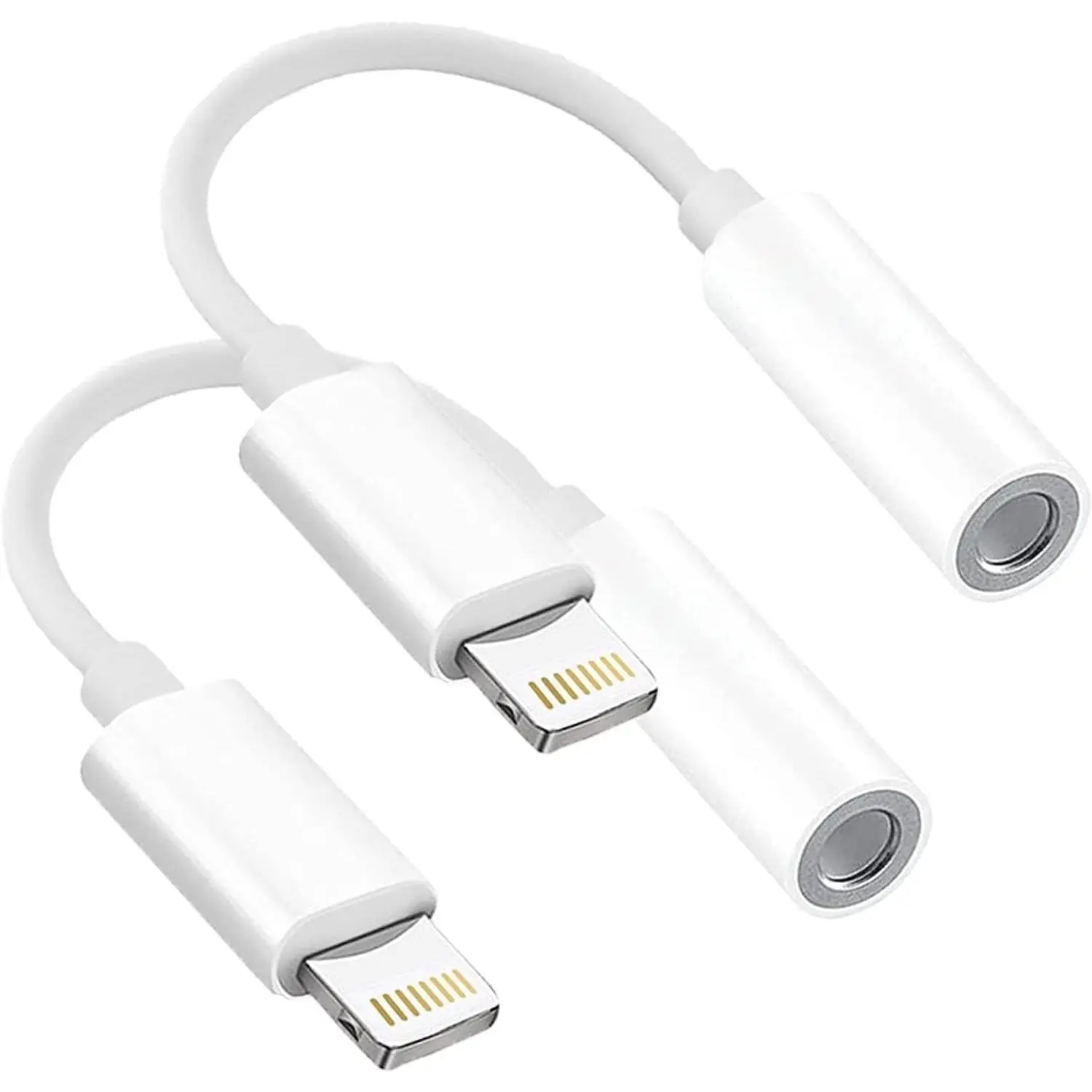Headphone Adapters, 2 Pack 3.5 mm Headphone/Earphone Jack Audio Aux Adapter Dongle Compatible with  14 13 12 11 Pro XR XS Max X 8 7 6s Plus