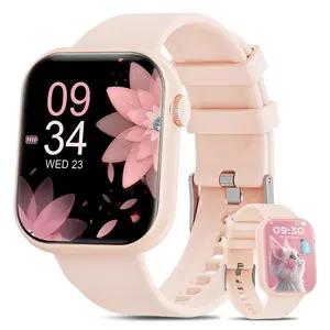 Smart Watch(Answer/Make Call), 1.85" Smartwatches for Women with 100+ Sports Modes,Fitness Watch for Android iOS Phones.Smart Watch (Answer/Make Call) DIY Dials/Pedometer/Calories/Multiple Sport Modes/Voice Assistant, Wearable Pink