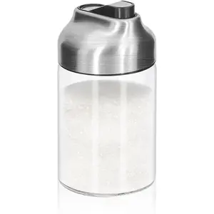 Glass Sugar Dispenser with Pour Spout, Weighted Pourer, Coffee Bar Accessories for Coffee, Tea and Baking Kitchen Seasoning